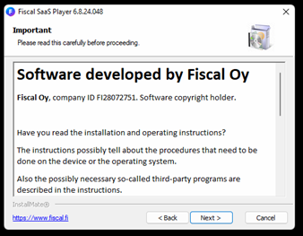 Picture of usage rights when installing FITS software