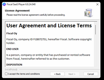 Picture about accepting user rights