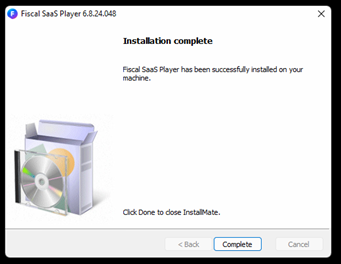 Picture of FITS software installation completed
