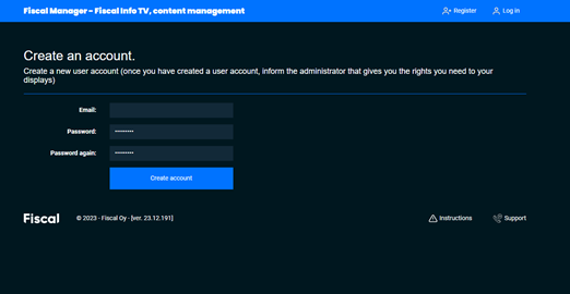 Picture of how to create account in FITS
