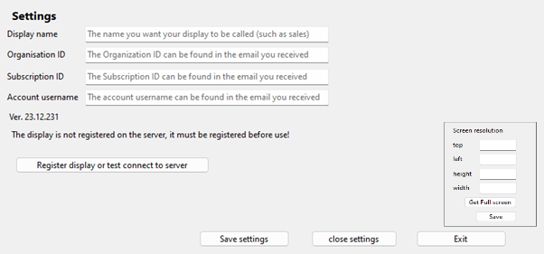 Picture of Viewer software settings in FITS.