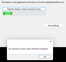 Picture of error: not connected in FITS.