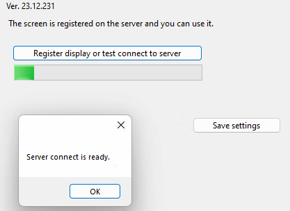 Picture of successful server connect in FITS.