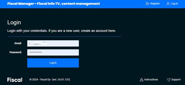 Picture of login screen in FITS.